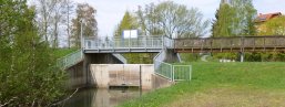 Foto eines Hochwasserrückhaltebeckens