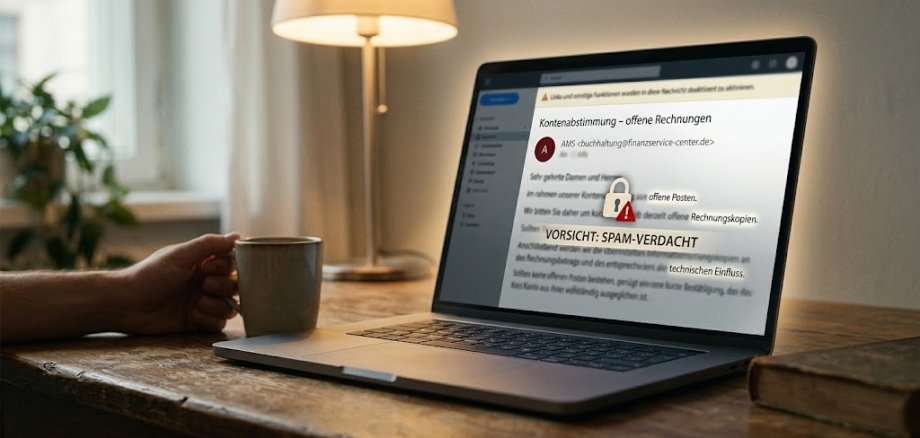 Teaserbild Laptop mit Spammail Teaserbild Laptop